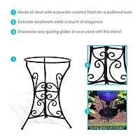Net Health Shops Decorative Scroll Gazing Ball Stand Metal Yard Art