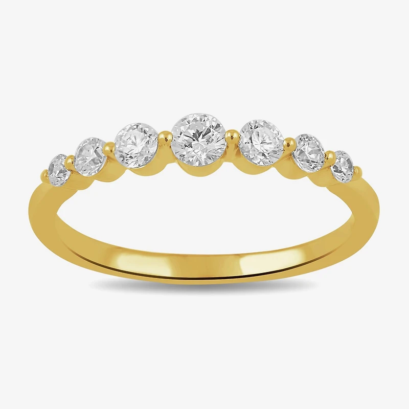 Womens 1/2 CT. T.W. Lab Grown White Diamond 10K Gold Anniversary Wedding Band