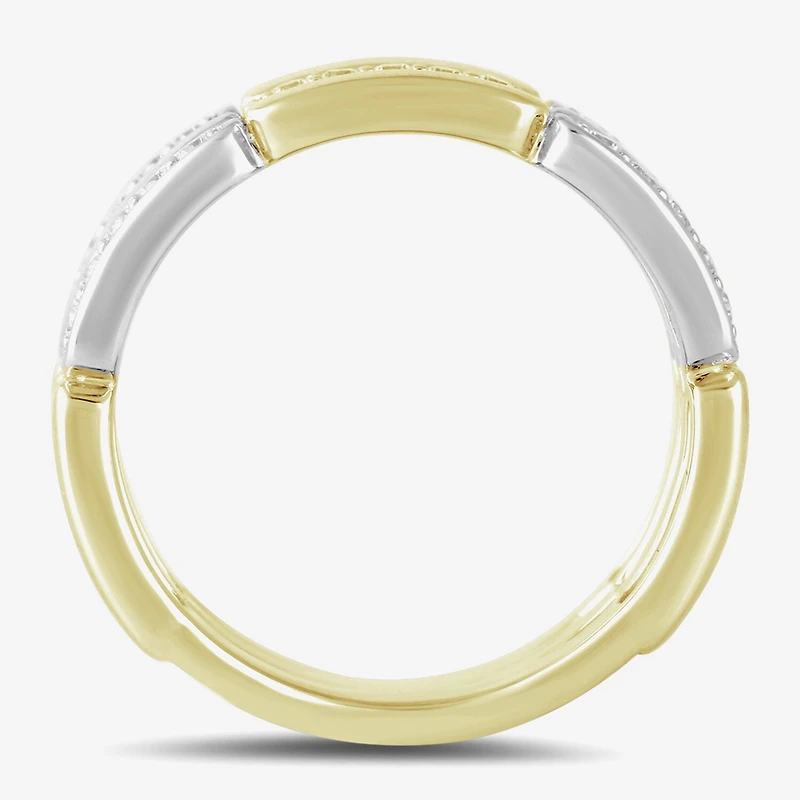 (I / I2) Womens 1/3 CT. T.W. Lab Grown White Diamond 14K Gold Over Silver Band