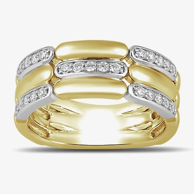 (I / I2) Womens 1/3 CT. T.W. Lab Grown White Diamond 14K Gold Over Silver Band