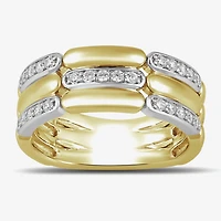 (I / I2) Womens 1/3 CT. T.W. Lab Grown White Diamond 14K Gold Over Silver Band