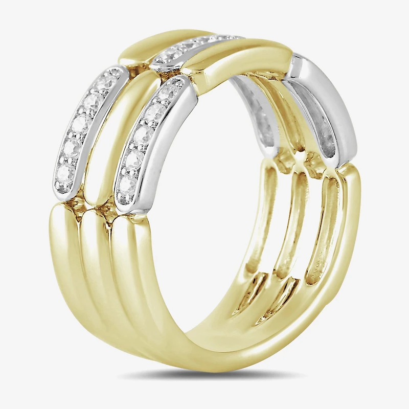(I / I2) Womens 1/3 CT. T.W. Lab Grown White Diamond 14K Gold Over Silver Band