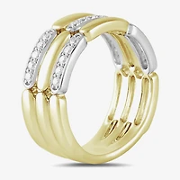 (I / I2) Womens 1/3 CT. T.W. Lab Grown White Diamond 14K Gold Over Silver Band