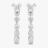 (I / I2) Womens 1/10 CT. T.W. Lab Grown White Diamond Sterling Silver 14.8mm Hoop Earrings