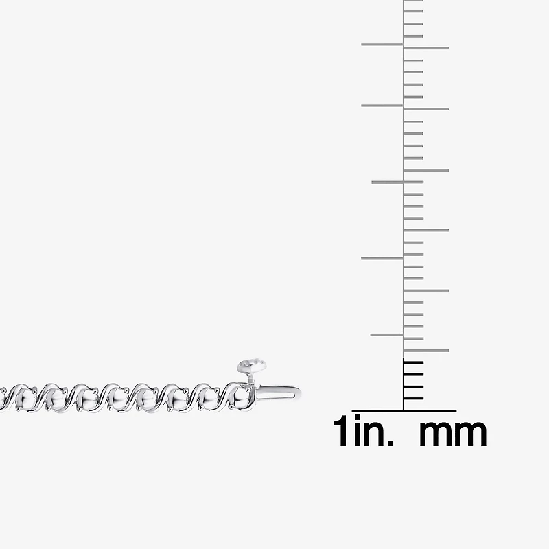 (F/Si2) Womens White Diamond Sterling Silver 18 Inch Tennis Necklace