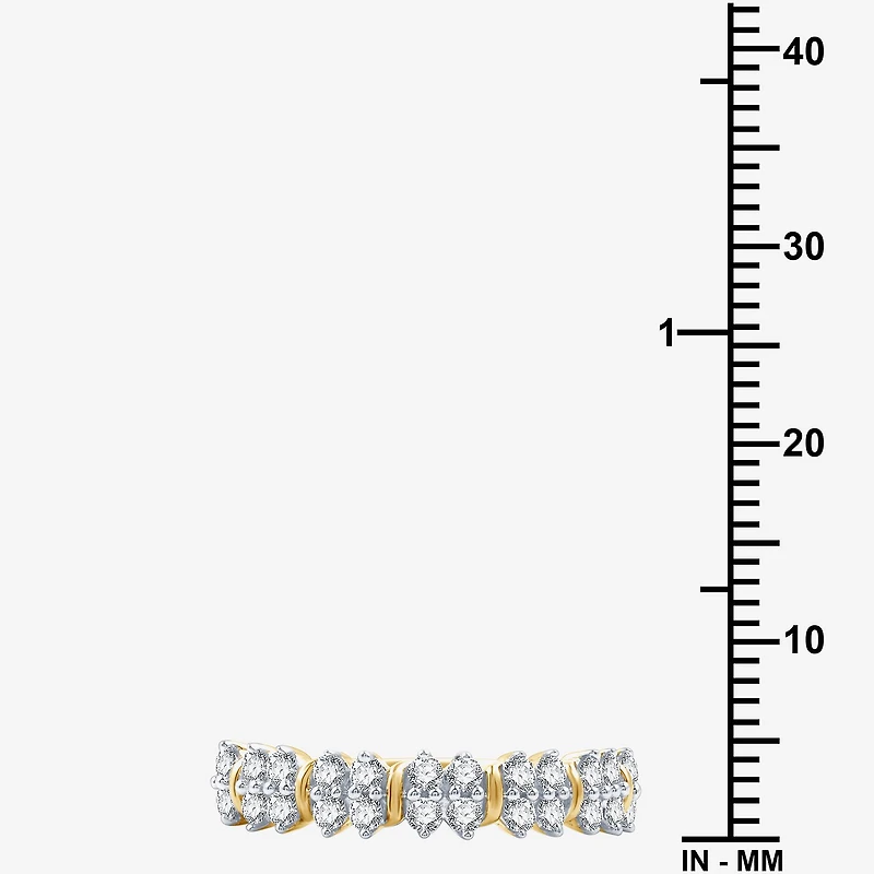 Womens 1/2 CT. T.W. Lab Grown White Diamond 14K Gold Over Silver Sterling Band