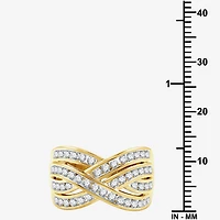 Womens 1 CT. T.W. Lab Grown White Diamond 14K Gold Over Silver Sterling Band