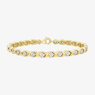 Womens 1/10 CT. T.W. Natural White Diamond Sterling Silver 7.5 Inch Tennis Bracelet