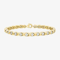 Womens 1/10 CT. T.W. Natural White Diamond Sterling Silver 7.5 Inch Tennis Bracelet