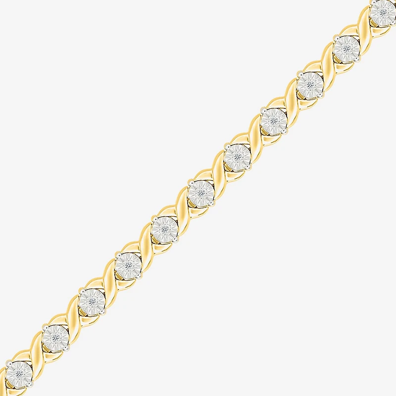 Womens 1/10 CT. T.W. Natural White Diamond Sterling Silver 7.5 Inch Tennis Bracelet