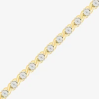 Womens 1/10 CT. T.W. Natural White Diamond Sterling Silver 7.5 Inch Tennis Bracelet