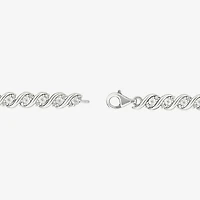 Womens 1/10 CT. T.W. Natural White Diamond Sterling Silver 7.25 Inch Tennis Bracelet