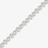 Womens 1/10 CT. T.W. Natural White Diamond Sterling Silver 7.25 Inch Tennis Bracelet