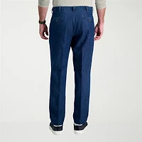 Haggar Stretch Denim Mens Classic Fit Pleated Pant