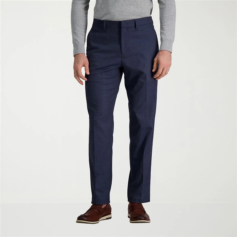 Haggar JMH Tailored Windowpane Mens Modern Fit Flat Front Suit Pant