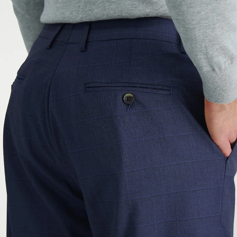 Haggar JMH Tailored Windowpane Mens Modern Fit Flat Front Suit Pant