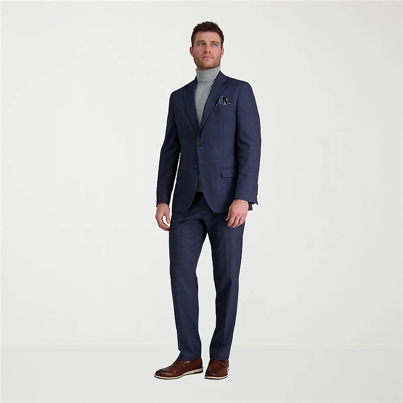 Haggar JMH Tailored Windowpane Mens Stretch Fabric Modern Fit Suit Jacket