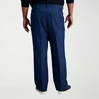 Haggar Stretch Denim Mens Classic Fit Big and Tall Pleated Pant