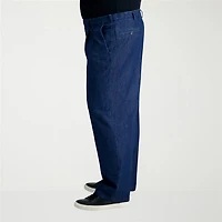 Haggar Stretch Denim Mens Classic Fit Big and Tall Pleated Pant