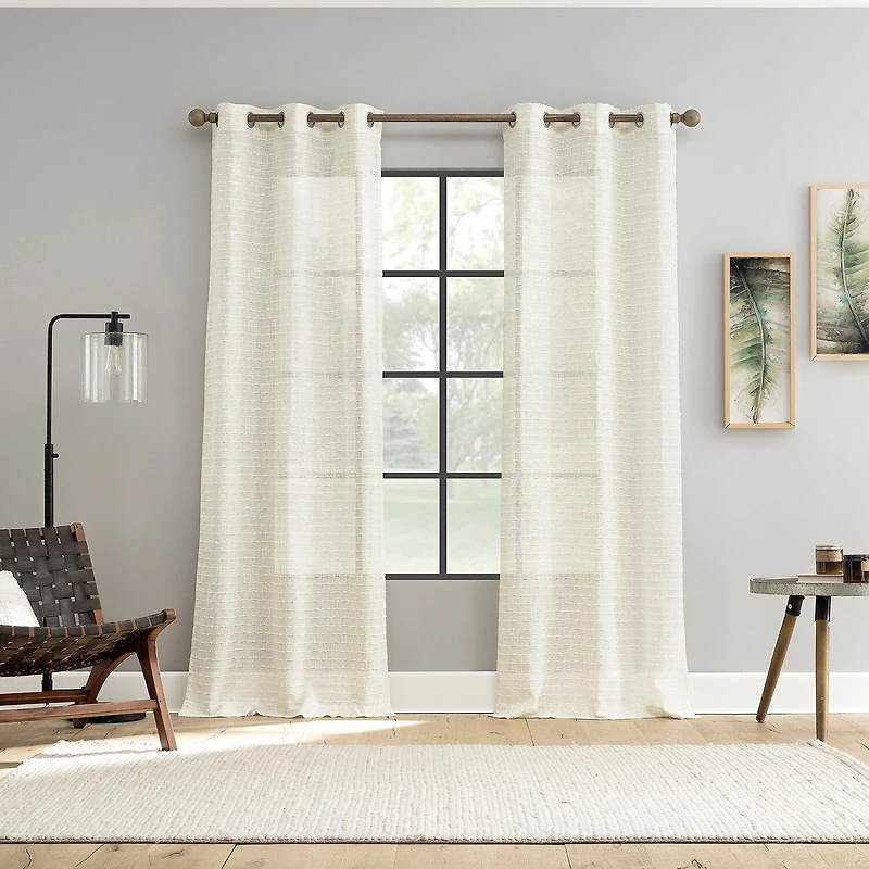Hadden Grommet Top Sheer Set of 2 Curtain Panel