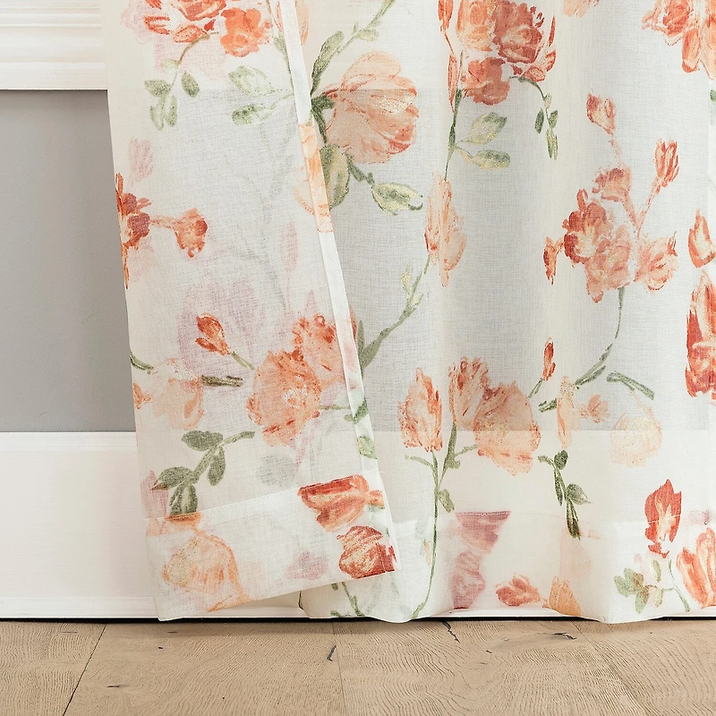Lena Rod Pocket Sheer Set of 2 Curtain Panel