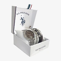 U.S. Polo Assn. Mens Silver Tone 4-pc. Watch Boxed Set Usc20297jc