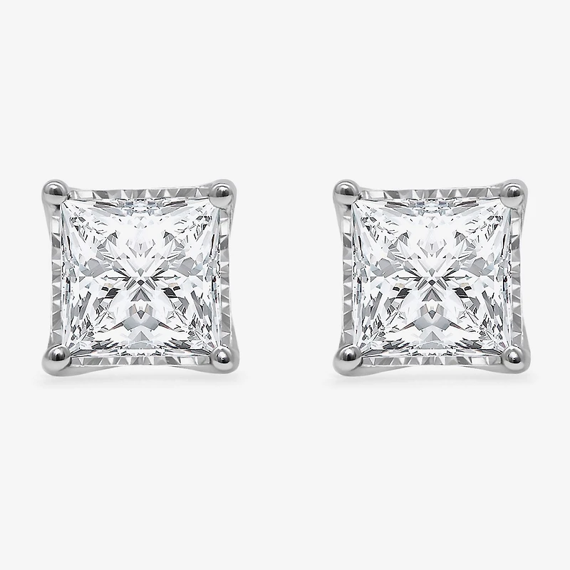 ( I/Si2 ) 2 CT. T.W. Lab-Grown Diamond Sterling Silver or 14K Gold over Princess Stud Earrings