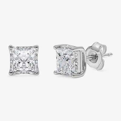 ( I/Si2 ) 2 CT. T.W. Lab-Grown Diamond Sterling Silver or 14K Gold over Princess Stud Earrings