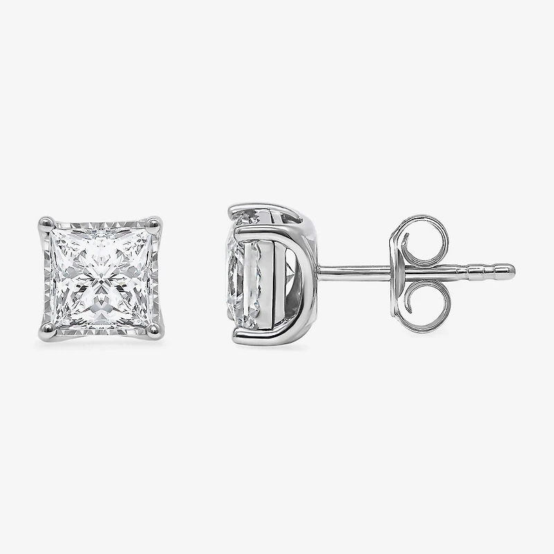 ( I/Si2 ) 2 CT. T.W. Lab-Grown Diamond Sterling Silver or 14K Gold over Princess Stud Earrings