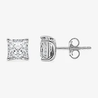 ( I/Si2 ) 2 CT. T.W. Lab-Grown Diamond Sterling Silver or 14K Gold over Princess Stud Earrings