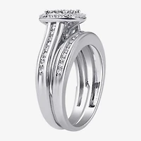(I, I2) Womens 1/5 CT. Lab Grown White Diamond 14K Gold Over Silver Sterling Bridal Set