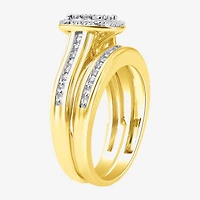 (I, I2) Womens 1/5 CT. Lab Grown White Diamond 14K Gold Over Silver Sterling Bridal Set