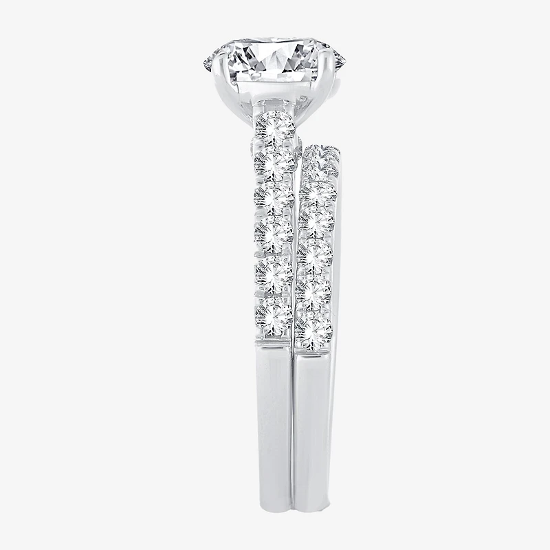 (H-I / SI1-SI2) Signature By Modern Bride Womens 2 1/2 CT. TW. Lab Grown White Diamond 14K Gold Round Bridal Set