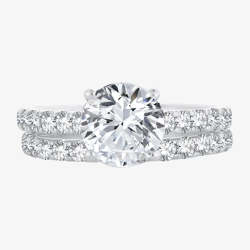 (H-I / SI1-SI2) Signature By Modern Bride Womens 2 1/2 CT. TW. Lab Grown White Diamond 14K Gold Round Bridal Set