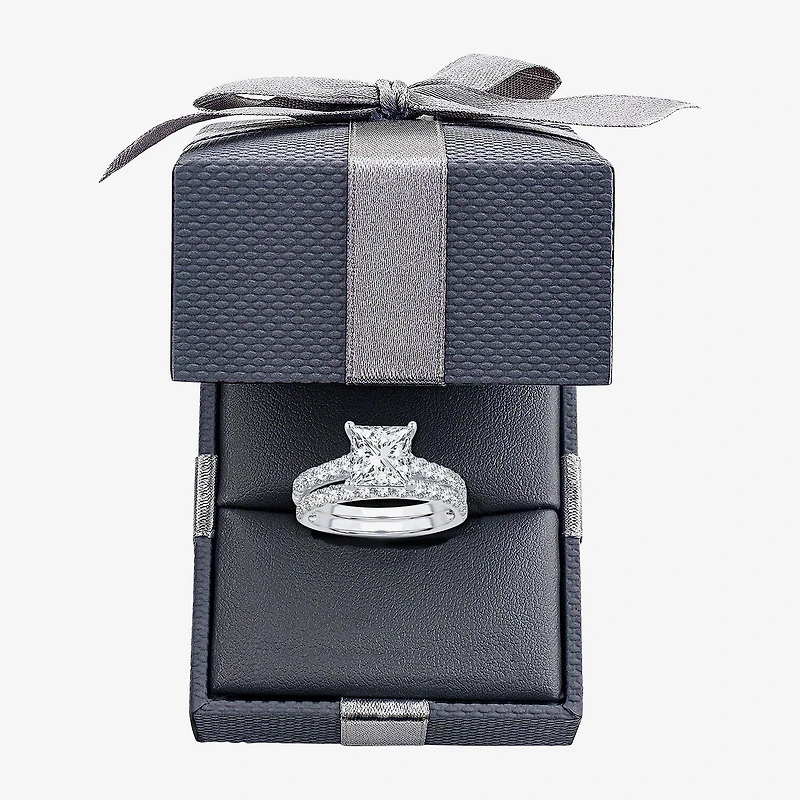 (H-I / SI1-SI2) Signature By Modern Bride Womens 2 1/2 CT. TW. Lab Grown White Diamond 14K Gold Princess Bridal Set