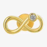 Gold Addiction Womens White Cubic Zirconia 10K Gold 6.5mm Infinity Single Earring