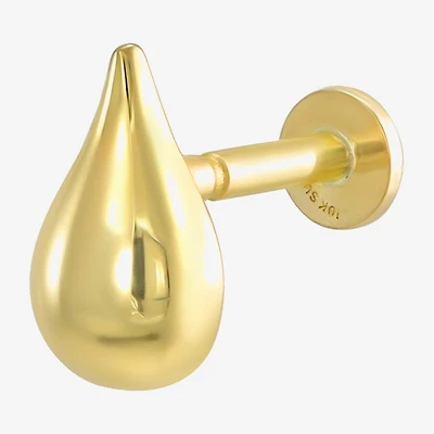 Gold Addiction Womens White Cubic Zirconia 10K Gold 8mm Single Earring