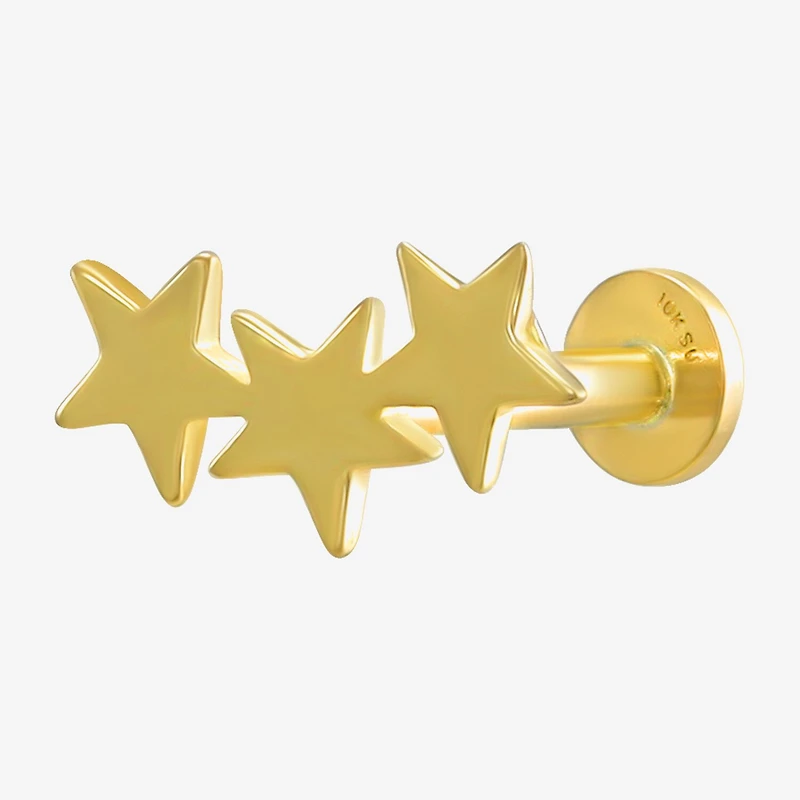 Gold Addiction Womens 10K Gold 7mm Single Earring