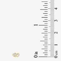 Gold Addiction Womens White Cubic Zirconia 10K Gold 6mm Heart Single Earring