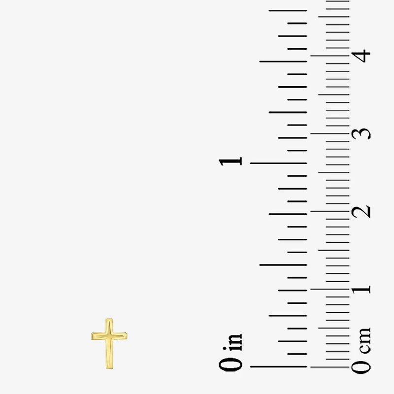 Gold Addiction Womens 10K Gold 7.8mm Cross Single Earring