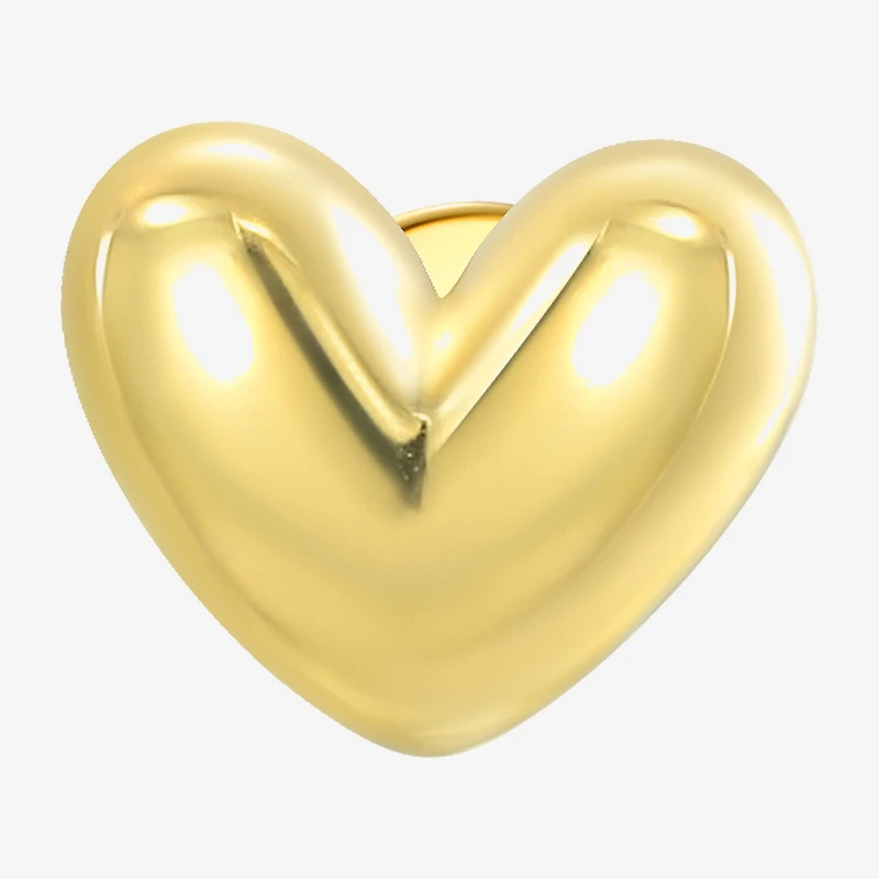 Gold Addiction Womens 10K Gold 6.5mm Heart Single Earring