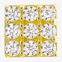Gold Addiction Womens White Cubic Zirconia 10K Gold Square Single Earring