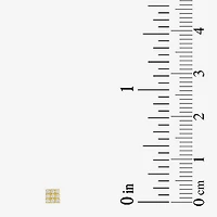 Gold Addiction Womens White Cubic Zirconia 10K Gold Square Single Earring