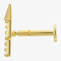 Gold Addiction Womens White Cubic Zirconia 10K Gold 8.9mm Arrow Single Earring