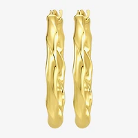 Womens 10K Gold 25mm Round Hoop Earrings