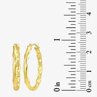 Womens 10K Gold 25mm Round Hoop Earrings