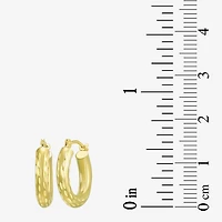 Womens 14K Gold 15mm Round Hoop Earrings