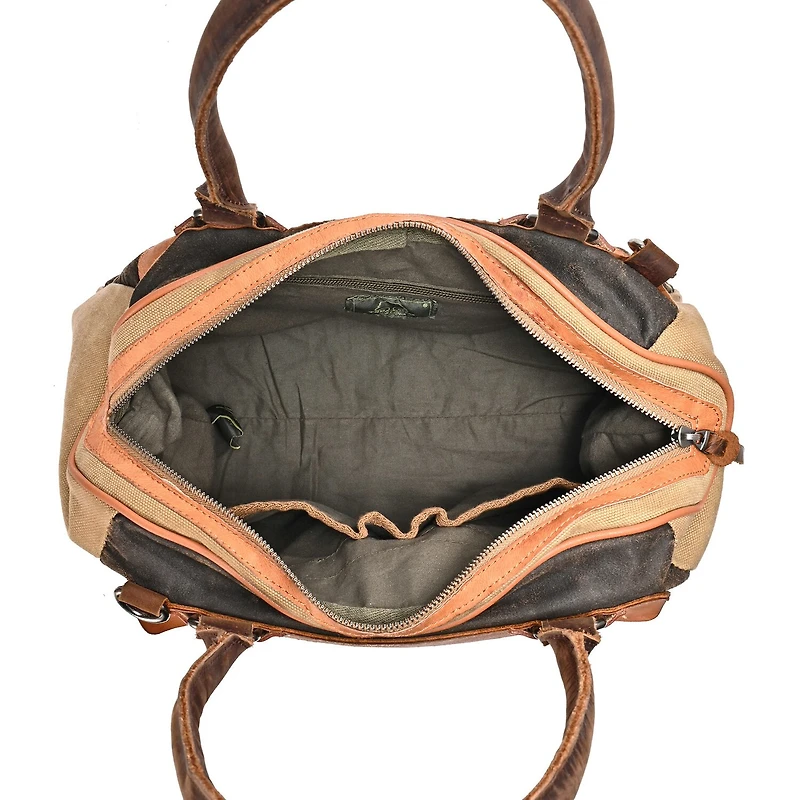TSD Brand Tapa 2-Tone Satchel Messenger Bag