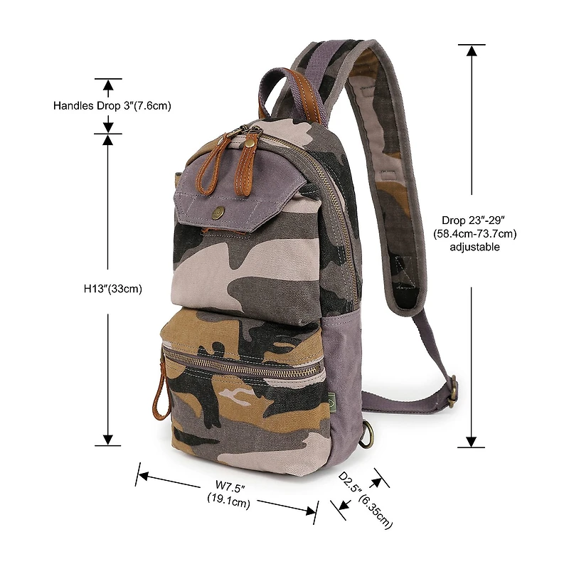 TSD Brand Mountain Leaf Crossbody Bag