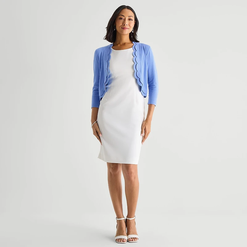 Perceptions Womens 3/4 Sleeve Shrug
